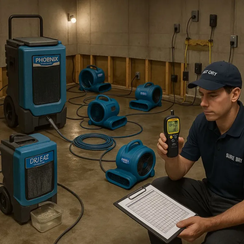 Structural Drying and Dehumidification process in Valencia County, NM